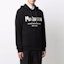 Shop Alexander McQueen FW21 Logo印花黑色連帽衫 665401-QRZ71-0901