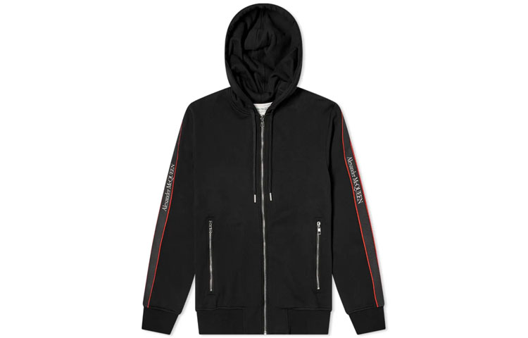 Alexander McQueen FW21 Logo Trim Hoodie Black Sweatshirt 654794-QRX75-0901