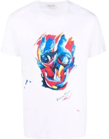 Alexander McQueen FW21 Pattern Print Slim Fit Short Sleeve T-Shirt White Men 666612-QRZ91-0900 Alexander McQueen FW21 Pattern Print Slim Fit Short Sleeve T-Shirt White Men 666612-QRZ91-0900