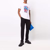 Lookbook Alexander McQueen FW21圖案印花修身短袖T恤 白色 男款 666612-QRZ91-0900