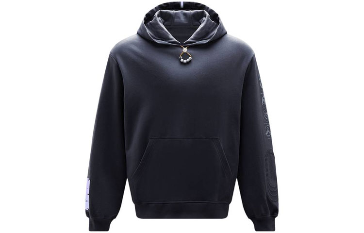 Alexander McQueen FW21 Printed Sleeve Pocket Sweatshirt Charcoal Black 661232-RRT01-1031