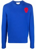 Alexander McQueen FW21 Skull Crochet Knit Sweater Blue . 668955-Q1XBS-4201 Alexander McQueen FW21 Skull Crochet Knit Sweater Blue . 668955-Q1XBS-4201
