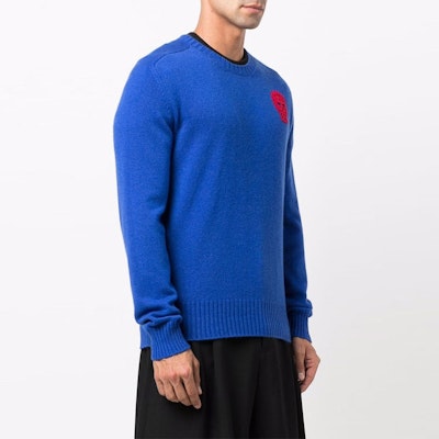 亞歷山大·麥昆 FW21 骷髏鉤織針織毛衣 藍色 668955-Q1XBS-4201 Purchase 亞歷山大·麥昆 FW21 骷髏鉤織針織毛衣 藍色 668955-Q1XBS-4201