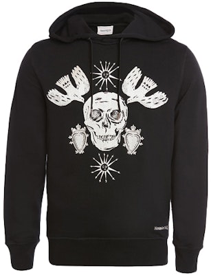 Alexander McQueen FW21 Hoodie Hitam Tengkorak Bersulam dengan Tali Serut 666638-QRX43-1000 Buy Alexander McQueen FW21 Hoodie Hitam Tengkorak Bersulam dengan Tali Serut 666638-QRX43-1000