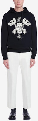 Alexander McQueen FW21 Hoodie Hitam Tengkorak Bersulam dengan Tali Serut 666638-QRX43-1000 Lookbook Alexander McQueen FW21 Hoodie Hitam Tengkorak Bersulam dengan Tali Serut 666638-QRX43-1000