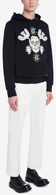 Alexander McQueen FW21 Hoodie Hitam Tengkorak Bersulam dengan Tali Serut 666638-QRX43-1000 Purchase Alexander McQueen FW21 Hoodie Hitam Tengkorak Bersulam dengan Tali Serut 666638-QRX43-1000