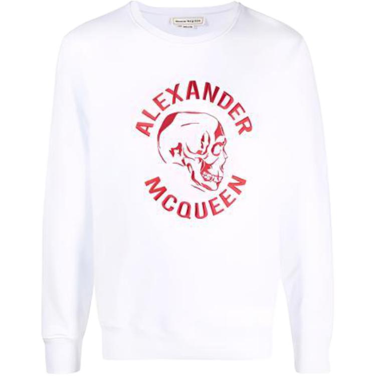 Alexander McQueen FW21 Skull Embroidered Logo Crewneck Sweatshirt 662584QRX430900