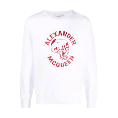 Alexander McQueen FW21 Skull Embroidered Logo Crewneck Sweatshirt 662584QRX430900
