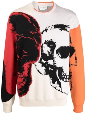 알렉산더 맥퀸 FW21 스컬 인타르시아 크루넥 스웨터 화이트 663626-Q1RSX-5771 Order 알렉산더 맥퀸 FW21 스컬 인타르시아 크루넥 스웨터 화이트 663626-Q1RSX-5771