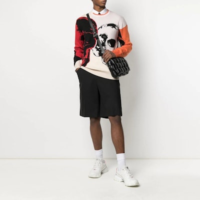 알렉산더 맥퀸 FW21 스컬 인타르시아 크루넥 스웨터 화이트 663626-Q1RSX-5771 Lookbook 알렉산더 맥퀸 FW21 스컬 인타르시아 크루넥 스웨터 화이트 663626-Q1RSX-5771