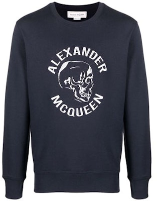 Alexander McQueen 2021秋冬 骷髏字母刺繡標誌連帽衛衣 藍色 662584-QRX43-0903 Buy Alexander McQueen 2021秋冬 骷髏字母刺繡標誌連帽衛衣 藍色 662584-QRX43-0903