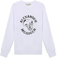 Alexander McQueen FW21 Skull Logo Embroidered Crewneck Sweatshirt White Men 662584-QRX43-0910 Alexander McQueen FW21 Skull Logo Embroidered Crewneck Sweatshirt White Men 662584-QRX43-0910