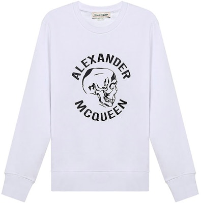 Alexander McQueen FW21 骷髏刺繡白色圓領衛衣 男款 662584-QRX43-0910 Buy Alexander McQueen FW21 骷髏刺繡白色圓領衛衣 男款 662584-QRX43-0910