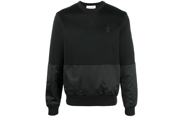 Alexander McQueen FW21 Skull Patchwork Pullover Sweatshirt Black 631384Q-PX55-1000
