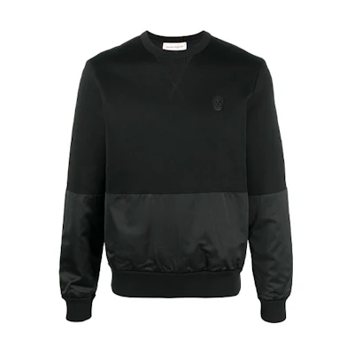 Alexander McQueen FW21 Skull Patchwork Pullover Sweatshirt Black 631384Q-PX55-1000