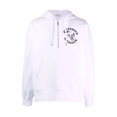 Alexander McQueen FW21 Skull Print Hoodie White 662023-QRZ2A-0900