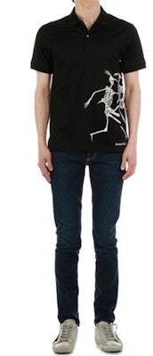 Alexander McQueen FW21 Kemeja Polo Lengan Pendek Cetak Skull Hitam 662555-QRZ80-0901 Details for Alexander McQueen FW21 Kemeja Polo Lengan Pendek Cetak Skull Hitam 662555-QRZ80-0901