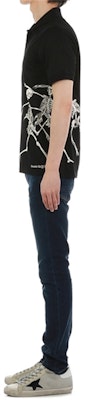 Alexander McQueen FW21 Kemeja Polo Lengan Pendek Cetak Skull Hitam 662555-QRZ80-0901 Cheap Alexander McQueen FW21 Kemeja Polo Lengan Pendek Cetak Skull Hitam 662555-QRZ80-0901