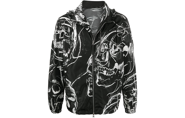 Alexander McQueen FW21 Skull Print Zip Jacket Black 630575-QPR76-1080