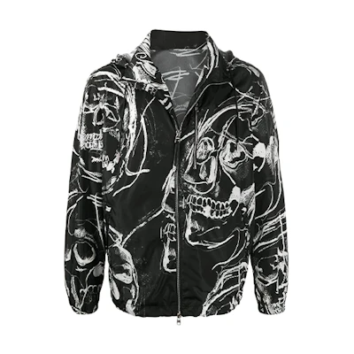 Alexander McQueen FW21 Skull Print Zip Jacket Black 630575-QPR76-1080