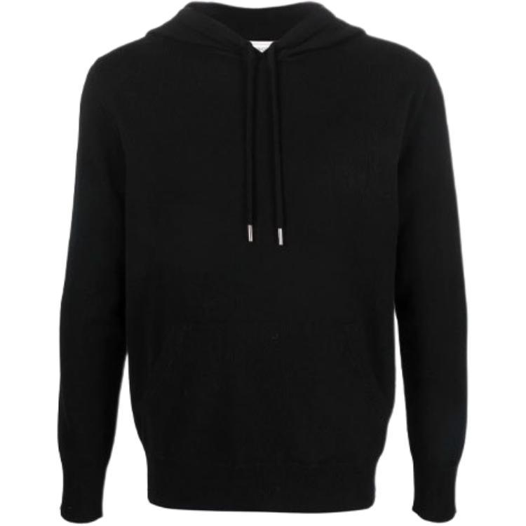 Alexander McQueen FW21 Solid Black Drawstring Hoodie 684309Q1JCR-1000