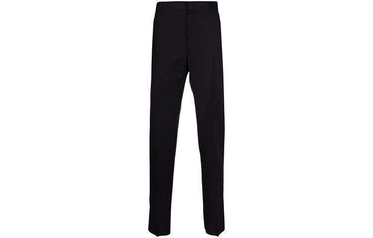 Alexander McQueen FW21 Solid Black Straight-Leg Casual Pants 624301-QRU42-1000
