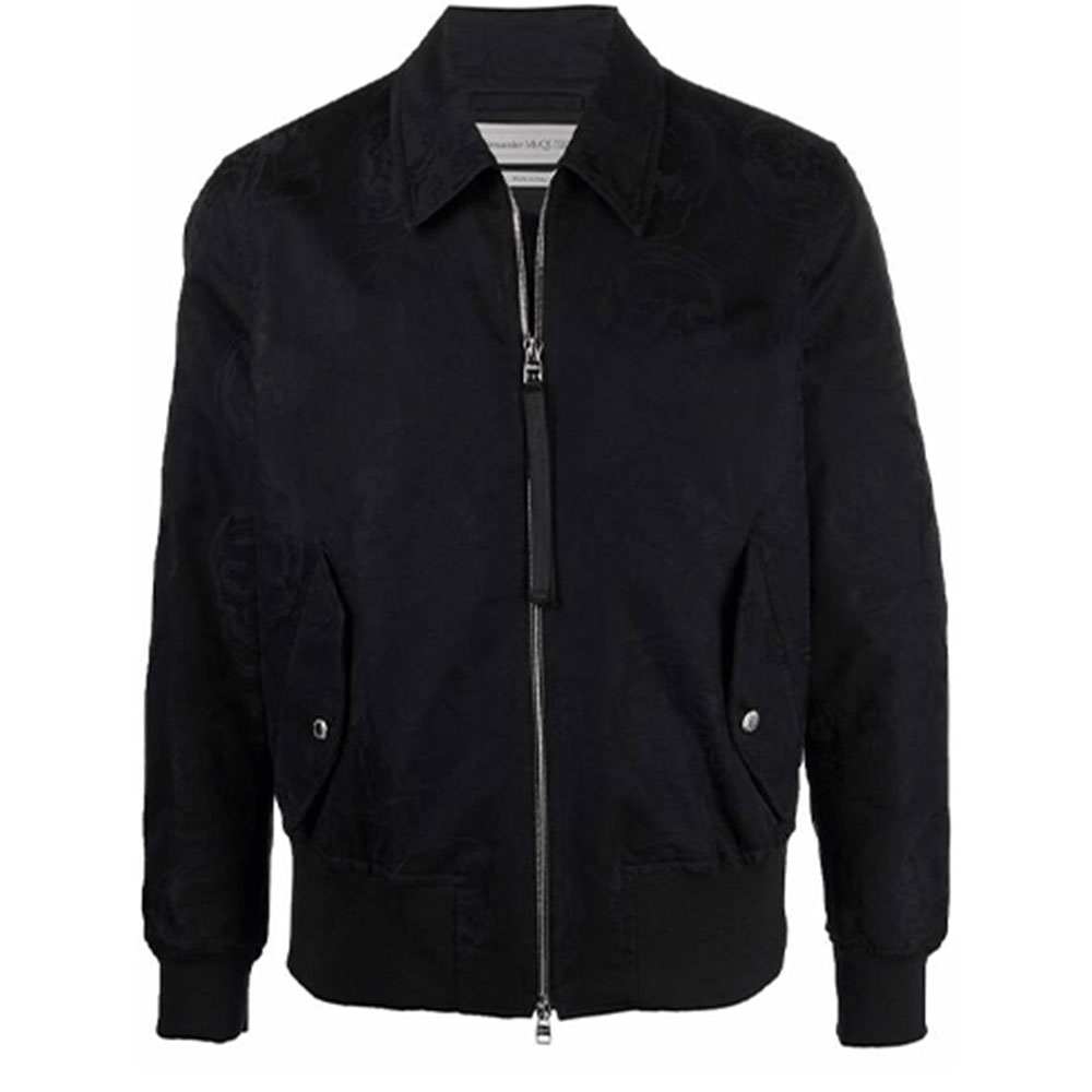 Alexander McQueen FW21 Solid Black Zipper Jacket. 662319-QRS21-1000