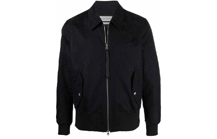 Order Alexander McQueen FW21 Solid Black Zipper Jacket. 662319-QRS21-1000