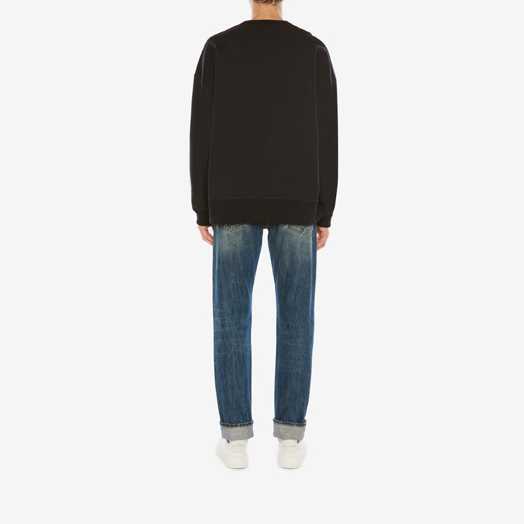 Shop 亚历山大麦昆FW21纯色黑色长袖卫衣. 659611-QRX87-1000