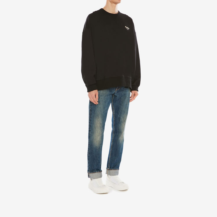 Purchase 亚历山大麦昆FW21纯色黑色长袖卫衣. 659611-QRX87-1000