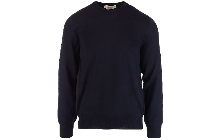 Order Alexander McQueen FW21 Solid Color Wool Pullover Sweater  Blue 663621-Q1XBM-4061