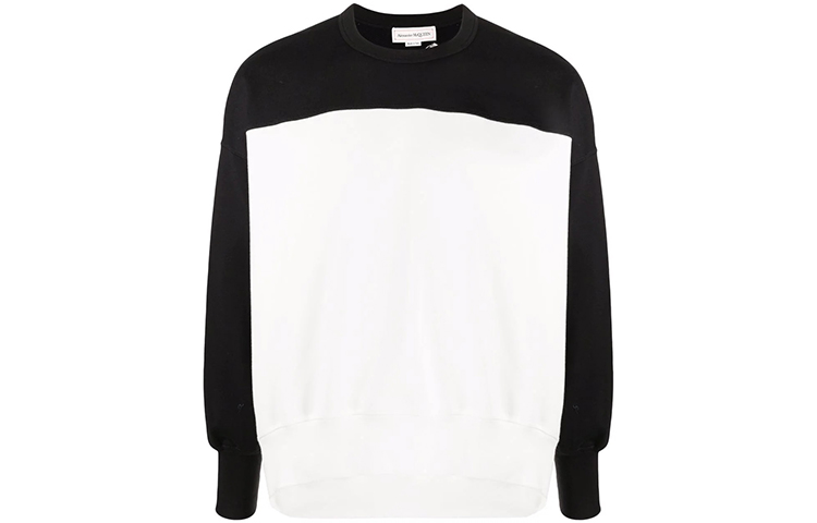 Alexander McQueen FW21 Two-Tone Casual Sweatshirt Black/White Mens 659606-QRX87-1000