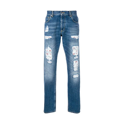 Alexander McQueen FW21 Vintage Straight Jeans Men’s Blue 505409-QKY39-4001