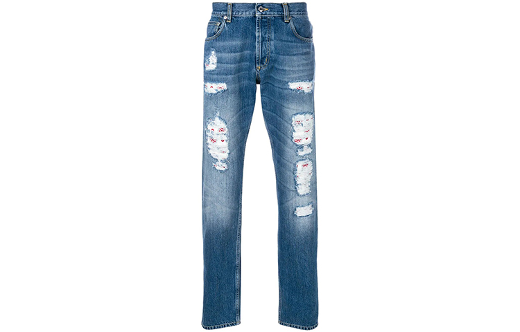 Order Alexander McQueen FW21 復古直筒牛仔褲 男款 藍色 505409-QKY39-4001