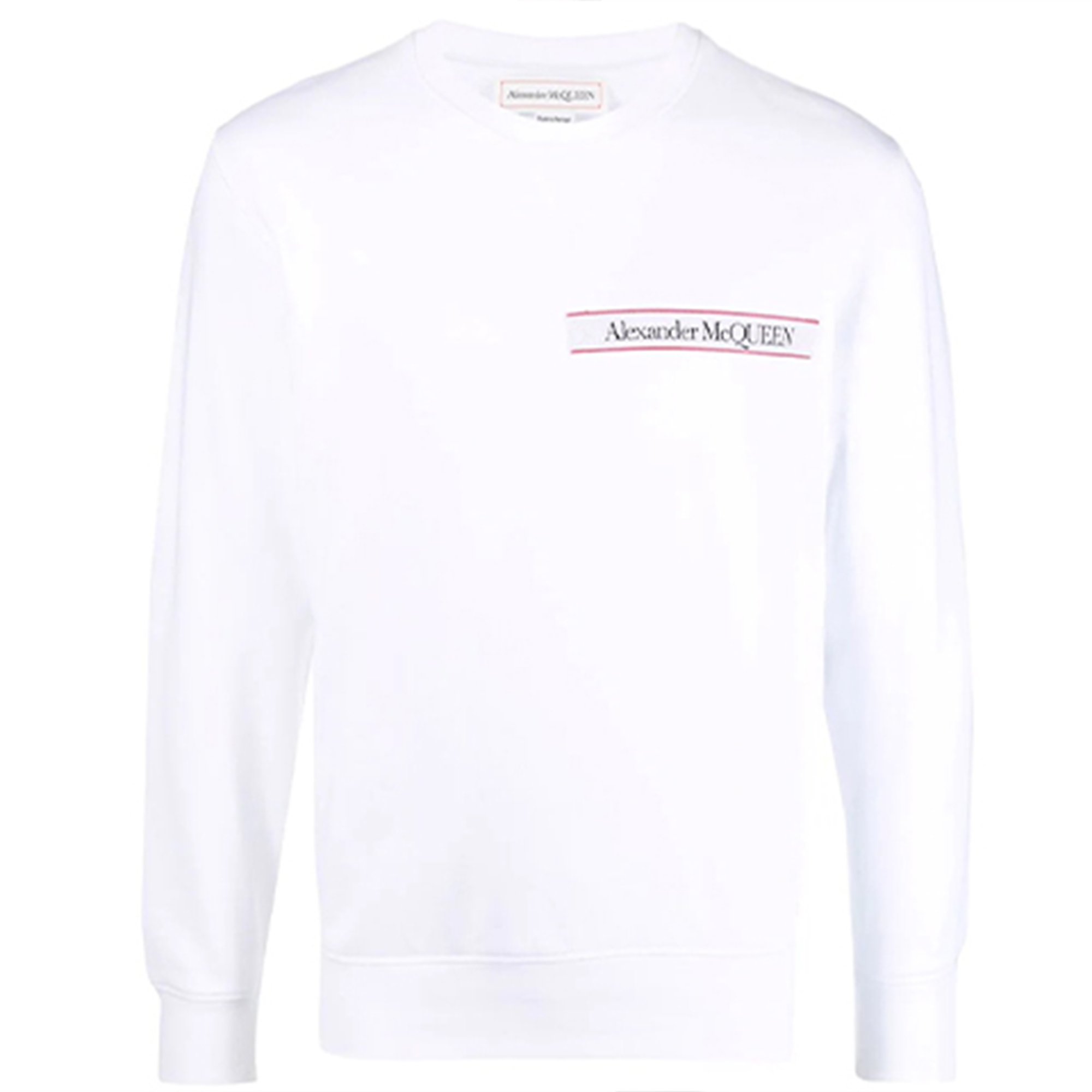 Alexander McQueen FW21 White Logo Patch Long Sleeve Sweatshirt 642663-QRX75-0910