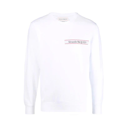 Alexander McQueen FW21 White Logo Patch Long Sleeve Sweatshirt 642663-QRX75-0910
