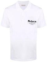Alexander McQueen FW21 White Polo Shirt with Letter Print. 662551-QRX33-9000 Alexander McQueen FW21 White Polo Shirt with Letter Print. 662551-QRX33-9000