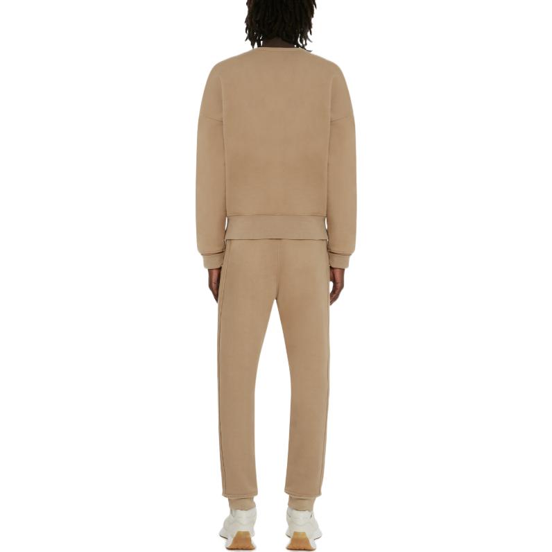 Shop Alexander McQueen FW22 米色純色彈性腰圍休閒長褲 727811-QUX63-9502