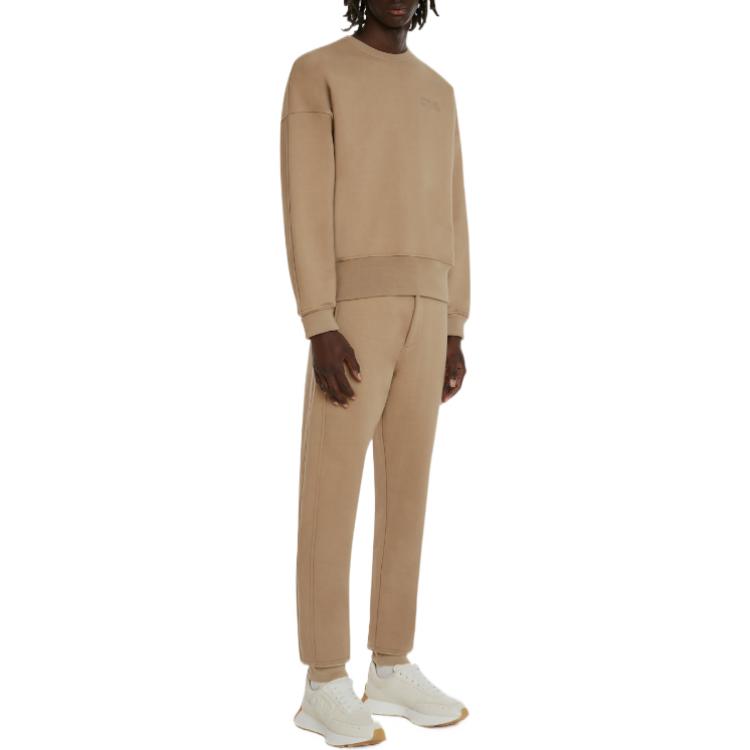 Purchase Alexander McQueen FW22 米色純色彈性腰圍休閒長褲 727811-QUX63-9502