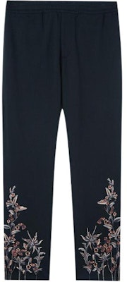 알렉산더 맥퀸 FW22 블랙 플로럴 자수 니트 트랙 팬츠. 463988-DJX43-1000 Buy 알렉산더 맥퀸 FW22 블랙 플로럴 자수 니트 트랙 팬츠. 463988-DJX43-1000