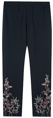 알렉산더 맥퀸 FW22 블랙 플로럴 자수 니트 트랙 팬츠. 463988-DJX43-1000 Order 알렉산더 맥퀸 FW22 블랙 플로럴 자수 니트 트랙 팬츠. 463988-DJX43-1000