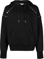 Alexander McQueen FW22 Black Hoodie with Metal Eyelet Detail. 727302-QUX63-1000 Alexander McQueen FW22 Black Hoodie with Metal Eyelet Detail. 727302-QUX63-1000