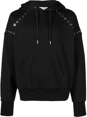 Alexander McQueen FW22 Hoodie Hitam dengan Rincian Metal Eyelet. 727302-QUX63-1000 Buy Alexander McQueen FW22 Hoodie Hitam dengan Rincian Metal Eyelet. 727302-QUX63-1000