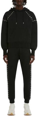Alexander McQueen FW22 Hoodie Hitam dengan Rincian Metal Eyelet. 727302-QUX63-1000 Lookbook Alexander McQueen FW22 Hoodie Hitam dengan Rincian Metal Eyelet. 727302-QUX63-1000