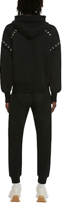 Alexander McQueen FW22 Hoodie Hitam dengan Rincian Metal Eyelet. 727302-QUX63-1000 Shop Alexander McQueen FW22 Hoodie Hitam dengan Rincian Metal Eyelet. 727302-QUX63-1000