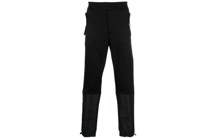 Order Alexander McQueen FW22 Seluar Jogger Hitam Knit Tirus Gaya Sukan Lelaki. 701304QTX531000