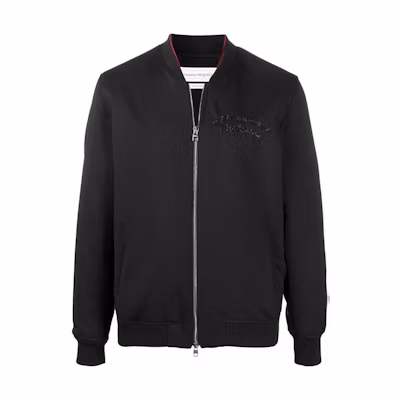 Alexander McQueen FW22 Black Logo Embroidered Zip Jacket 599313QQU021000