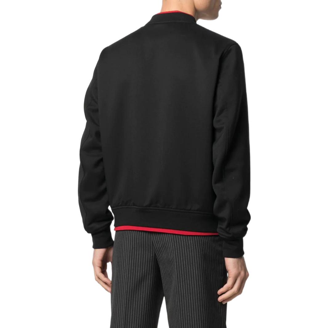 Shop Alexander McQueen FW22  Black Logo Embroidered Zip Jacket 599313QQU021000