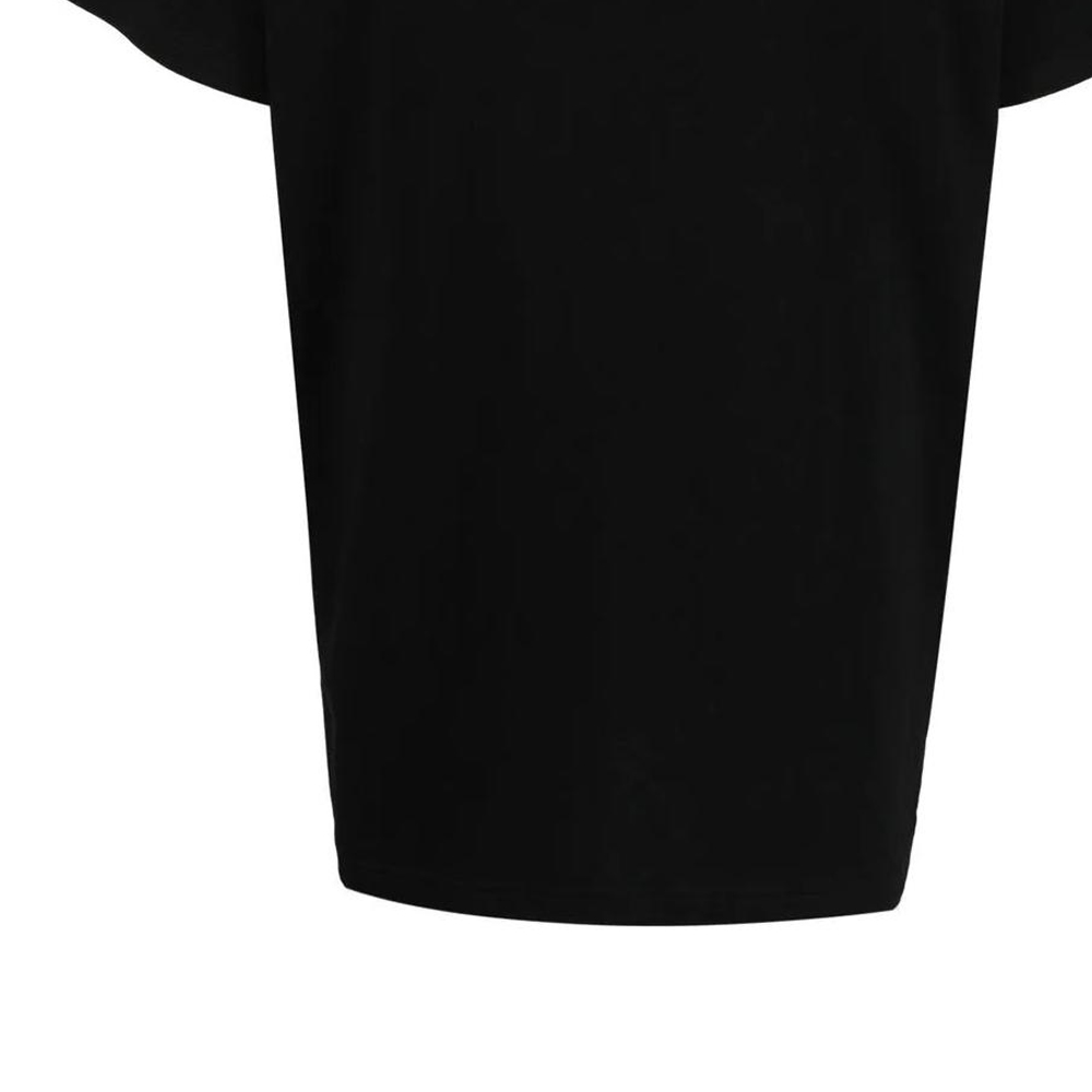 Sizing Alexander McQueen Baju-T Hitam Logo Cetak Lengan Pendek FW22 649876-QTZ56-0901