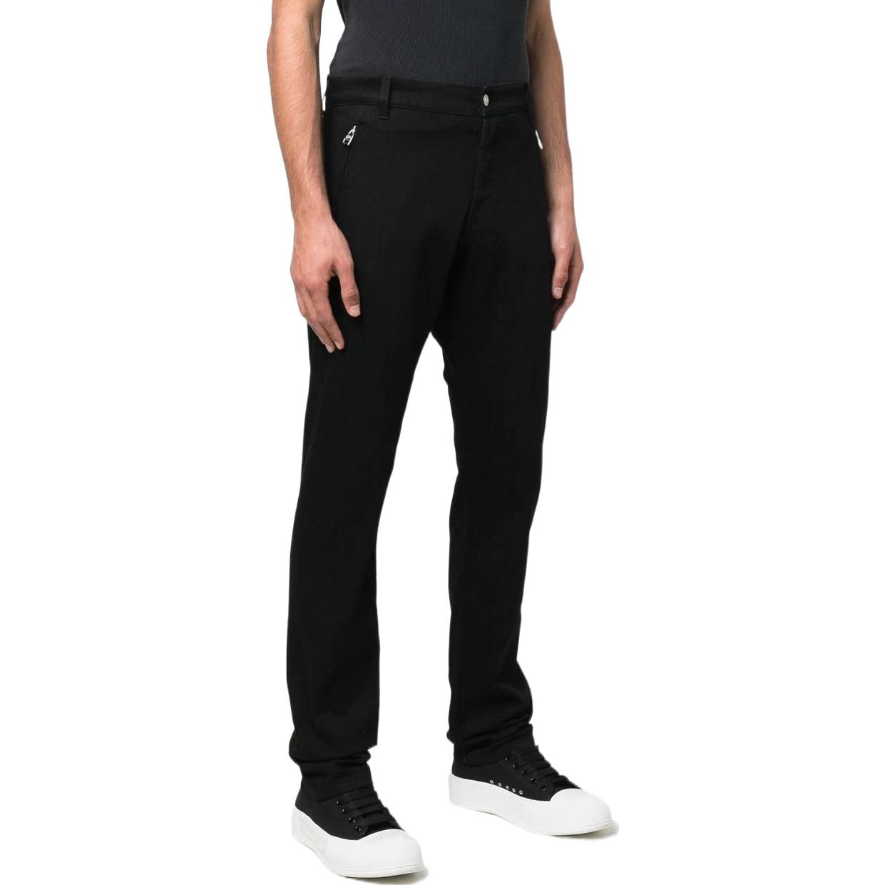 Purchase Alexander McQueen FW22 黑色低腰修身直筒牛仔褲 705174-QTY49-1000